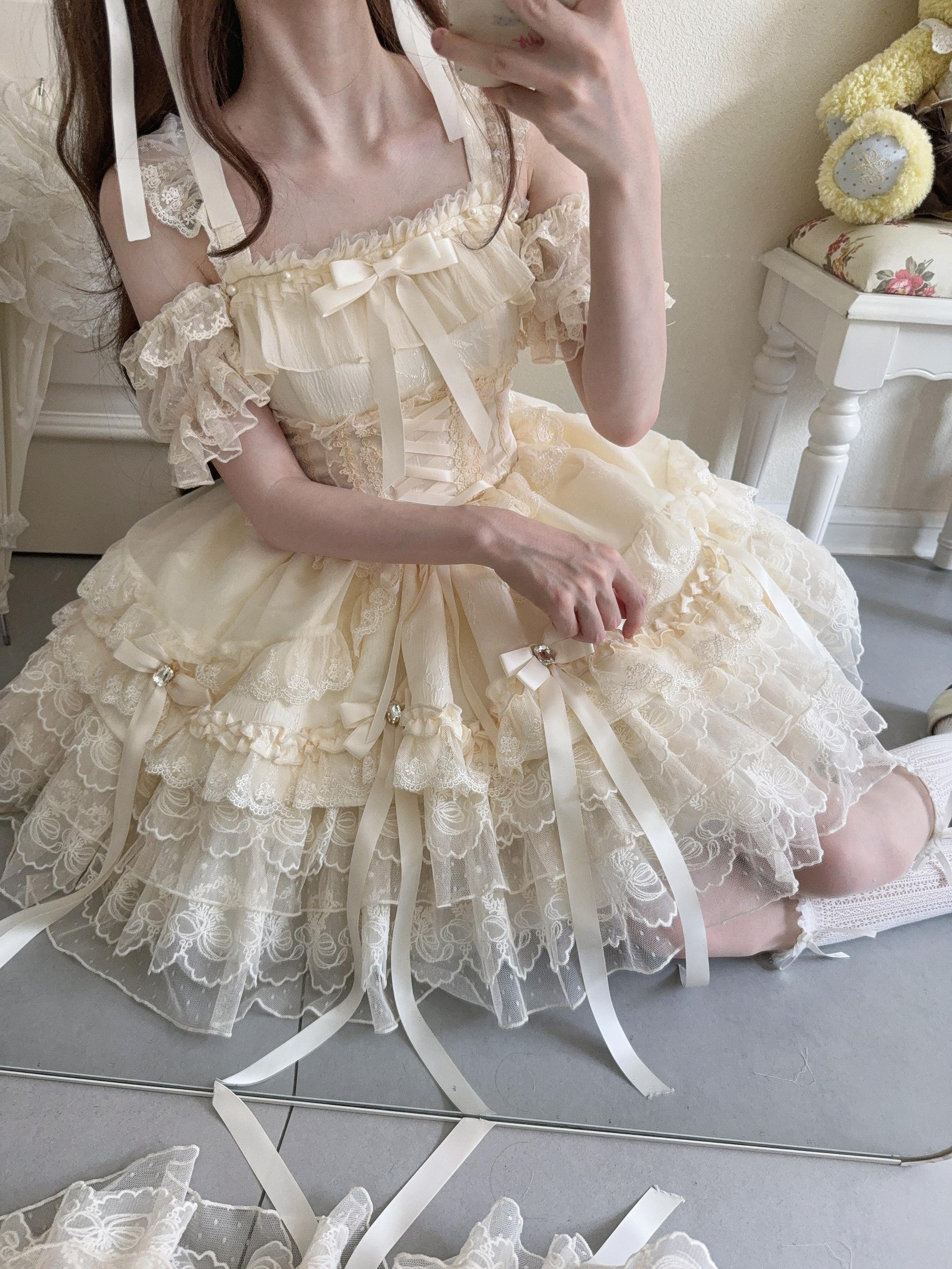 Ribbons of Love Sweet Lolita Tiered JSK Dress - image 35