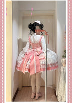 Girl's Secret - Pink Sweet Lolita JSK Dress with Lace and Bow Trailing - image 11