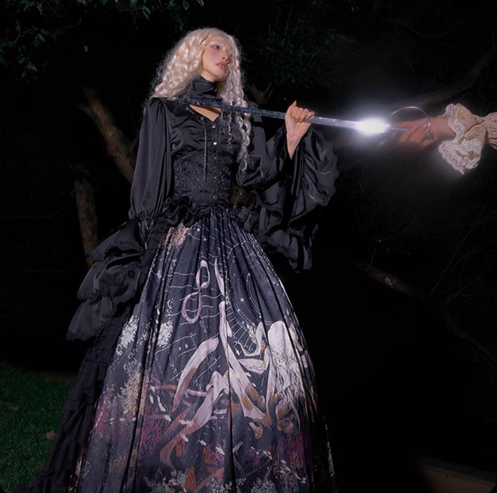Reborn Ancient God Gothic Lolita Shirt and Skirt Set - image 21