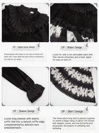Dead Leaf Butterfly Pattern Lolita OP and JSK Set - image 9