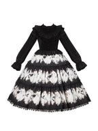Dead Leaf Butterfly Pattern Lolita OP and JSK Set - image 13