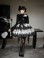 Dead Leaf Butterfly Pattern Lolita OP and JSK Set - image 10