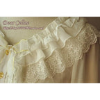 Bell-Sleeved Sheer Lace Blouse II with Two Detachable Ribbons - image 2