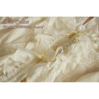 Bell-Sleeved Sheer Lace Blouse II with Two Detachable Ribbons - image 4