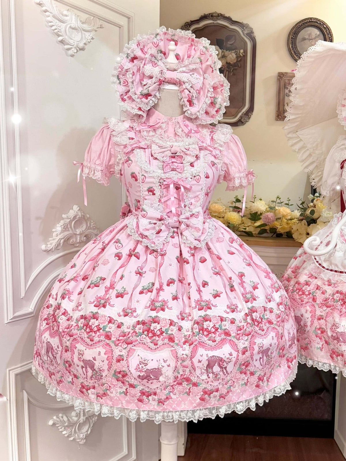 Deer Strawberry Garden Old School Lolita JSK Collection - image 17
