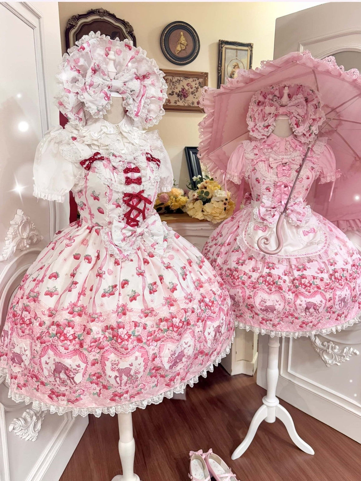 Deer Strawberry Garden Old School Lolita JSK Collection - image 16