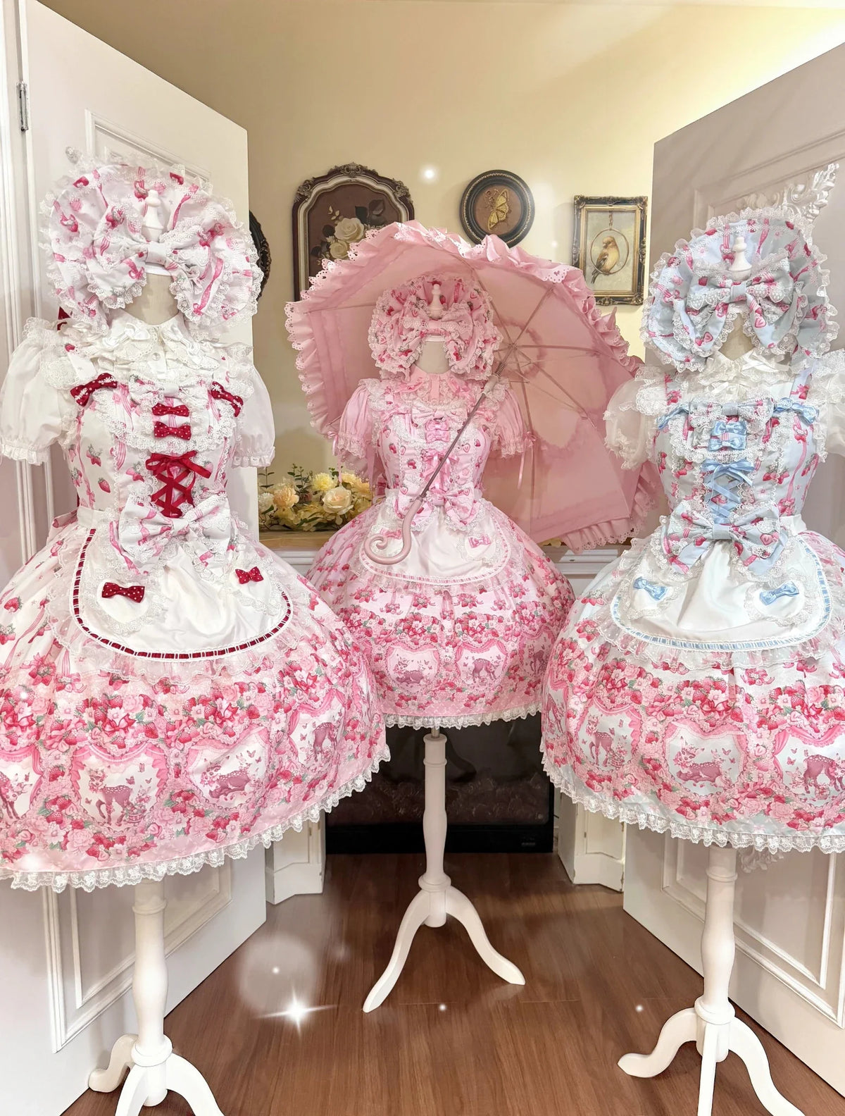 Deer Strawberry Garden Old School Lolita JSK Collection - image 1