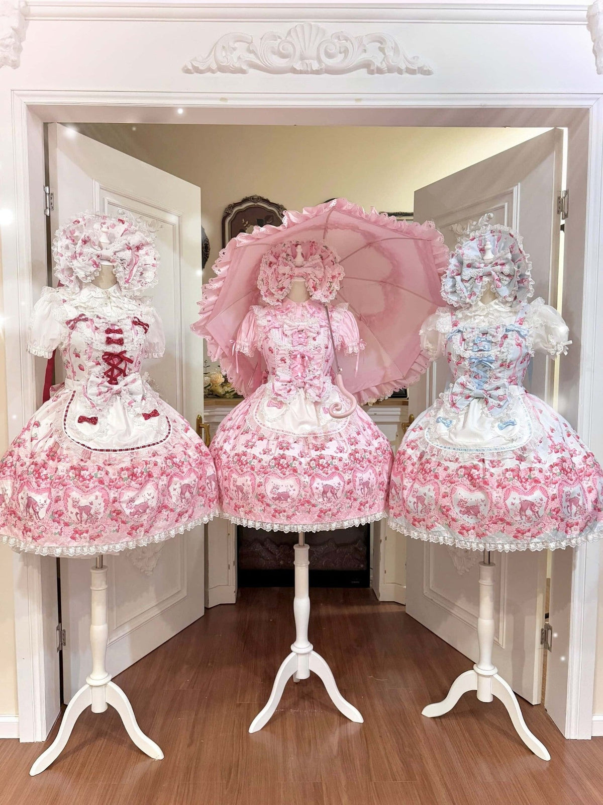 Deer Strawberry Garden Old School Lolita JSK Collection - image 2