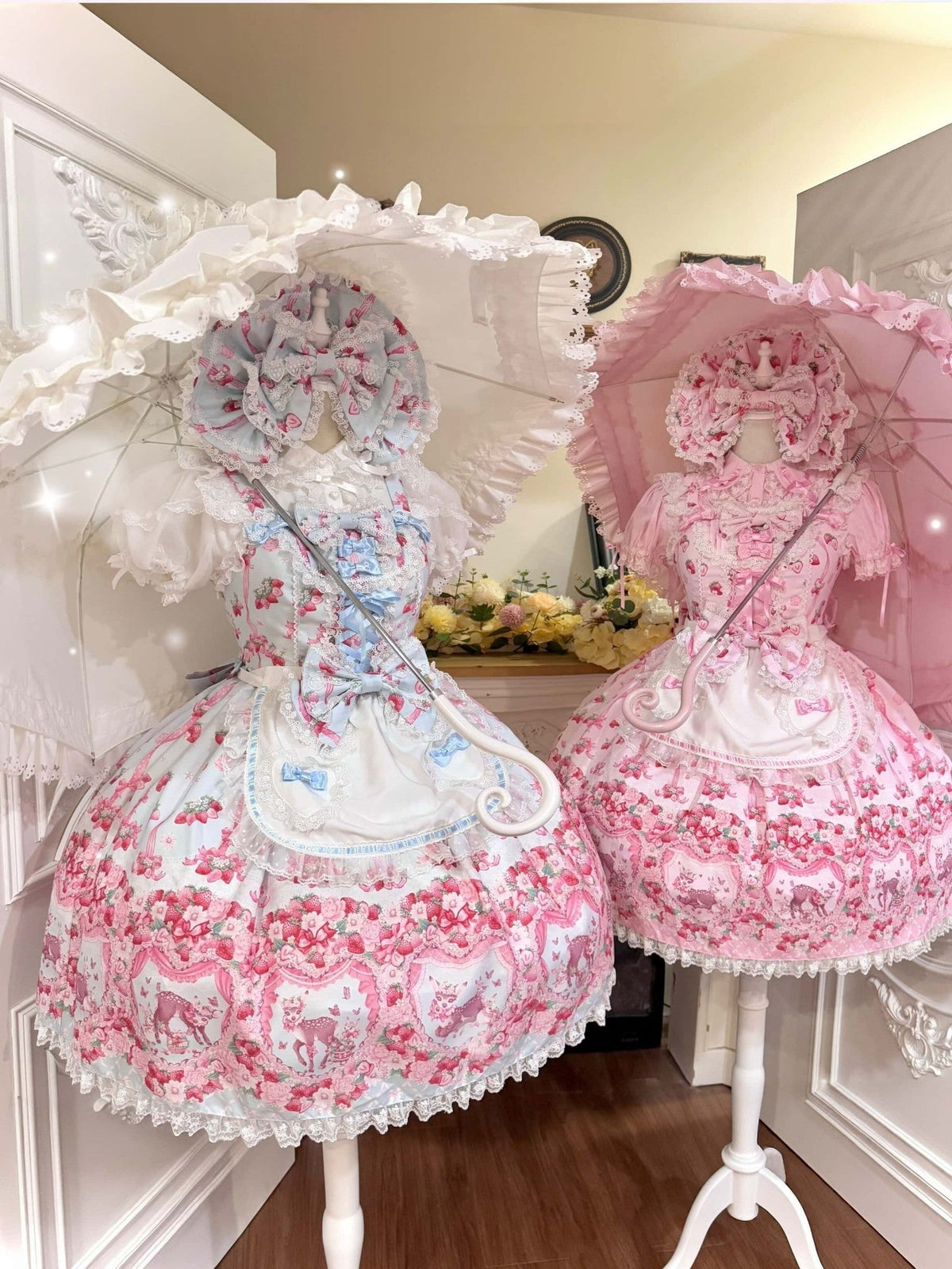 Deer Strawberry Garden Old School Lolita JSK Collection - image 15
