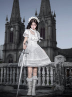 White Lily Embroidery Lace Gothic Lolita Dress - image 10