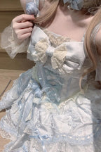 Floral Overture Sweet Lolita JSK Dress in Blue - image 9