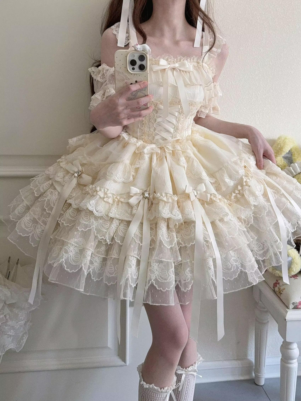 Ribbons of Love Sweet Lolita Tiered JSK Dress - image 32