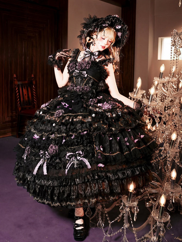 Black and Purple Ankle-Length Hanayome Hime Lolita Dress - image 7