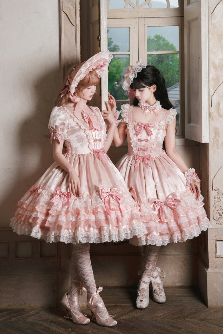 Satin Rose Sweet Lolita OP and JSK Dress Series and Accessories - image 16