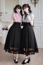 Miss Lola · Snow Kiss - Stand Collar Short Puff Sleeves Ruffled Color-Blocked Faux Two-Piece Sweet Lolita Long Dress 3 Colors - image 13