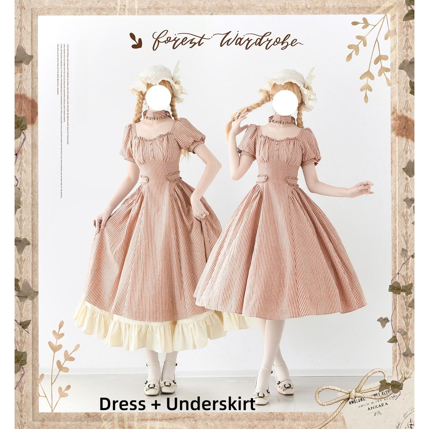 Chantilly Forest - Classic Lolita OP Dress With Square Neck & Underskirt - image 39