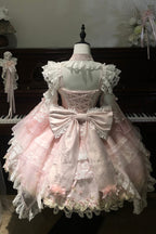 Spring Entwined with Cherry Clouds - Short Sleeves Embroidered Bow Lace Sweet Lolita Dress - image 4