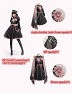 Chunlv Dark Pink Military Lolita OP Dress and Cloak - image 4