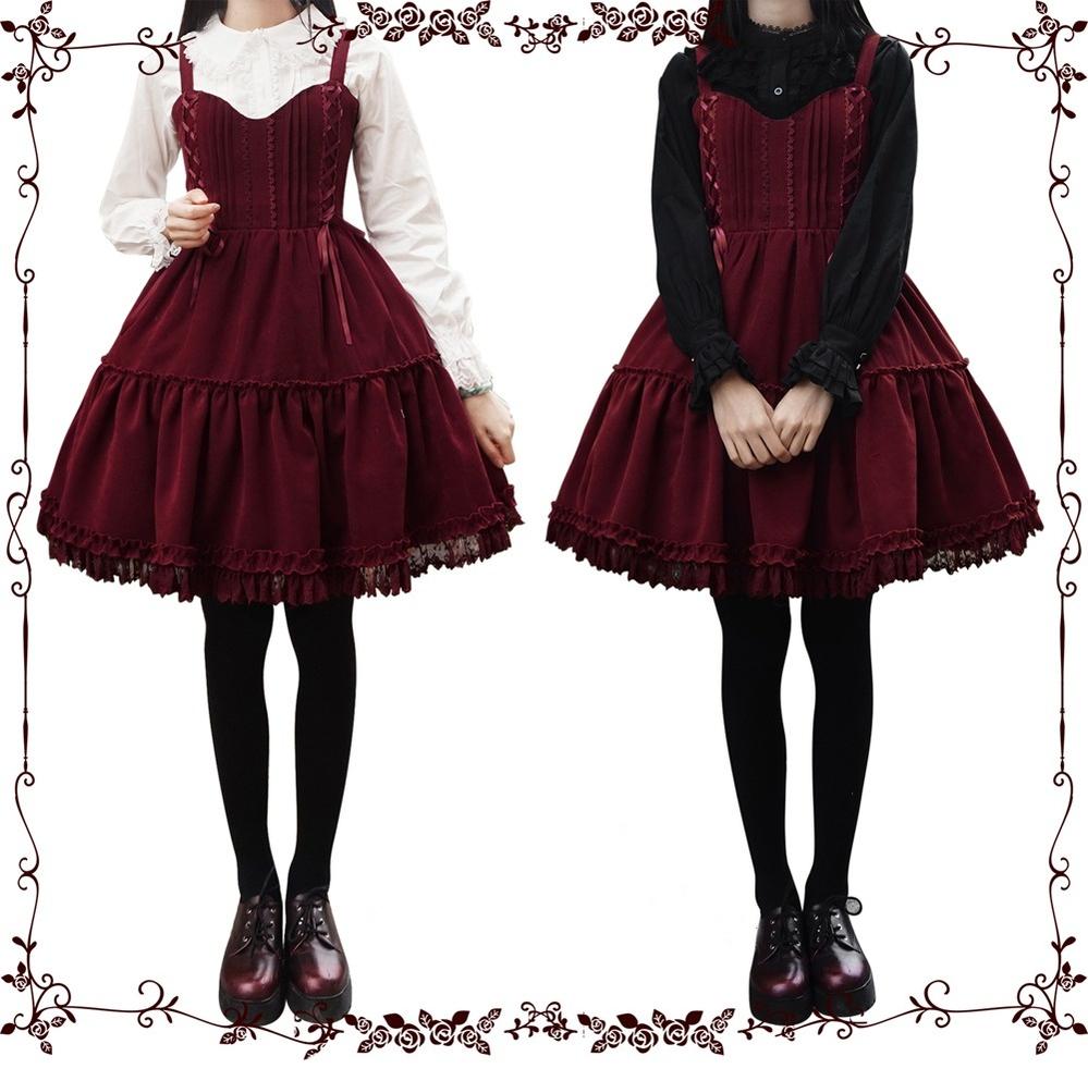 Garden Waltz 1.0 Burgundy Autumn Winter Lolita JSK - image 6