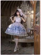 Kawaii Floral Bowknot JSK Dress with Overlay - image 4