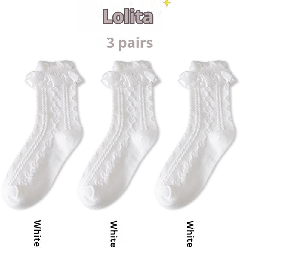 Sweet Lolita Socks Women's Multicolor JK Mid-Calf Socks - image 12