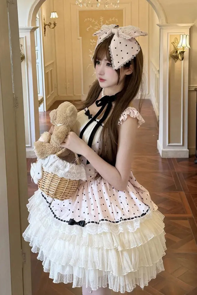 Polka Dot Retro Girly Jumper Skirt and Accessories - image 18