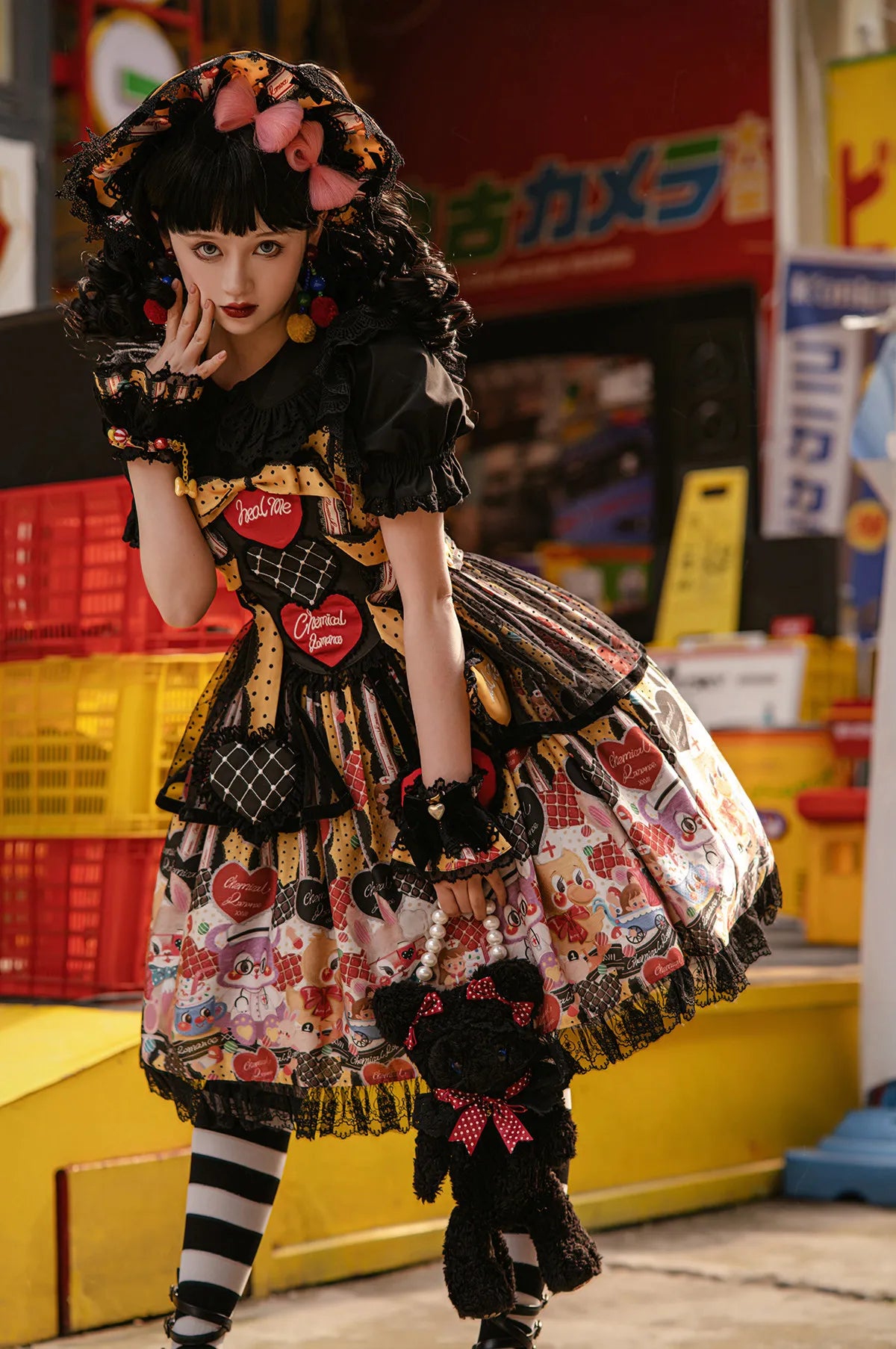 Doll Clinic Heart Patch Sweet Gothic Lolita JSK Dress - image 3