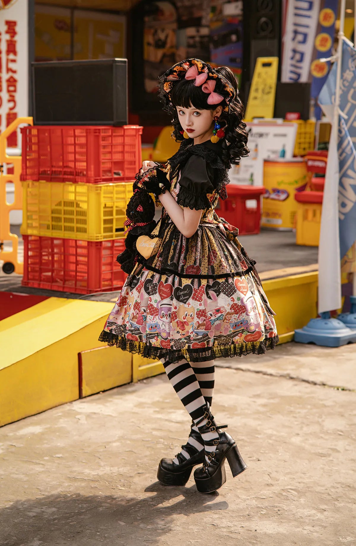 Doll Clinic Heart Patch Sweet Gothic Lolita JSK Dress - image 4