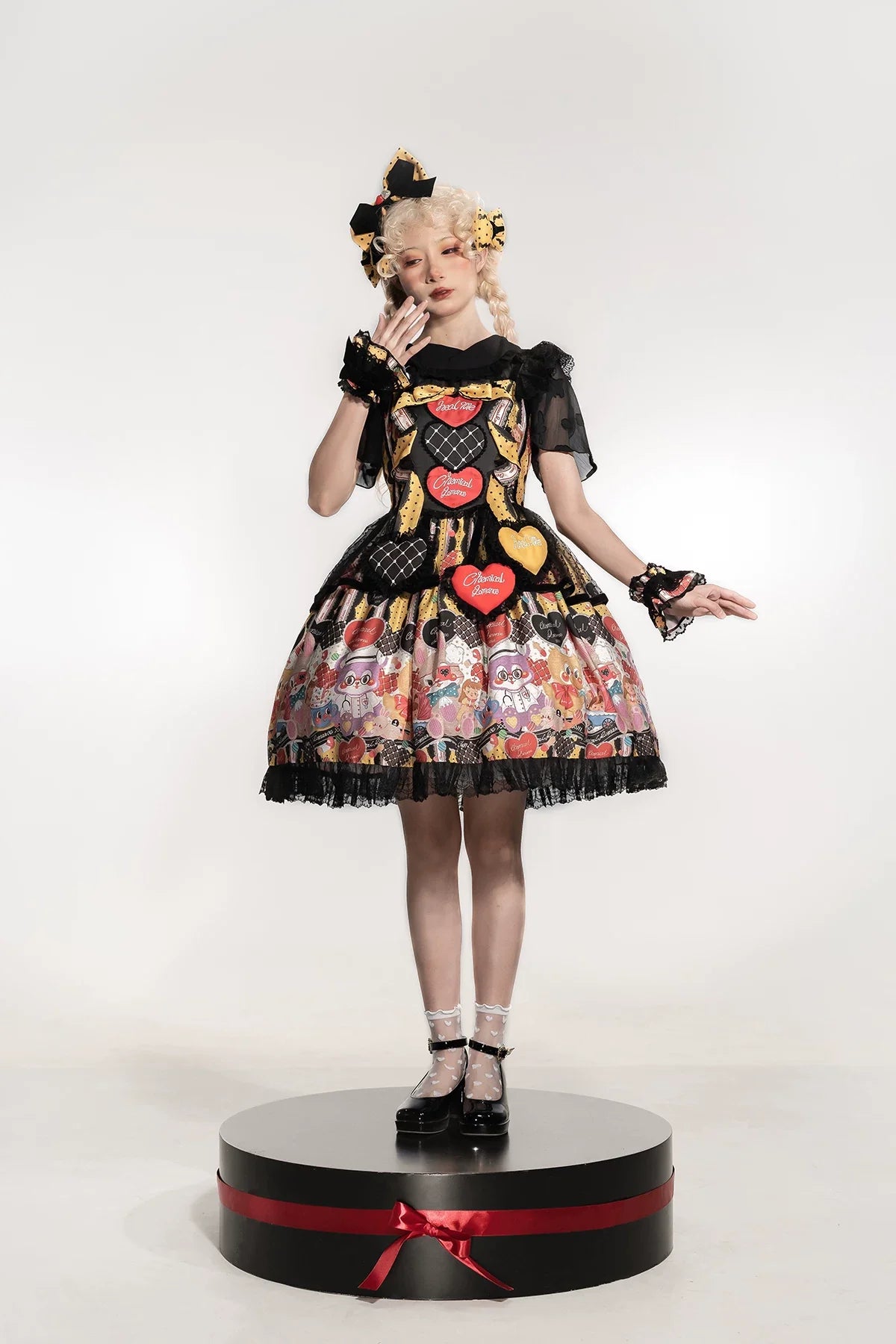 Doll Clinic Heart Patch Sweet Gothic Lolita JSK Dress - image 8