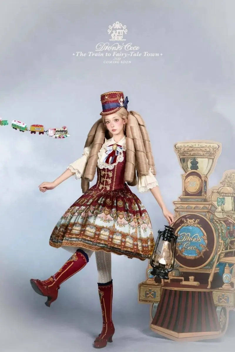 The Train to Fairy Tale Town Lolita JSK and OP Dress Collection - image 9