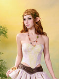 Fairycore Mori Kei Purple and Green Halter Neck Corset Top - image 1