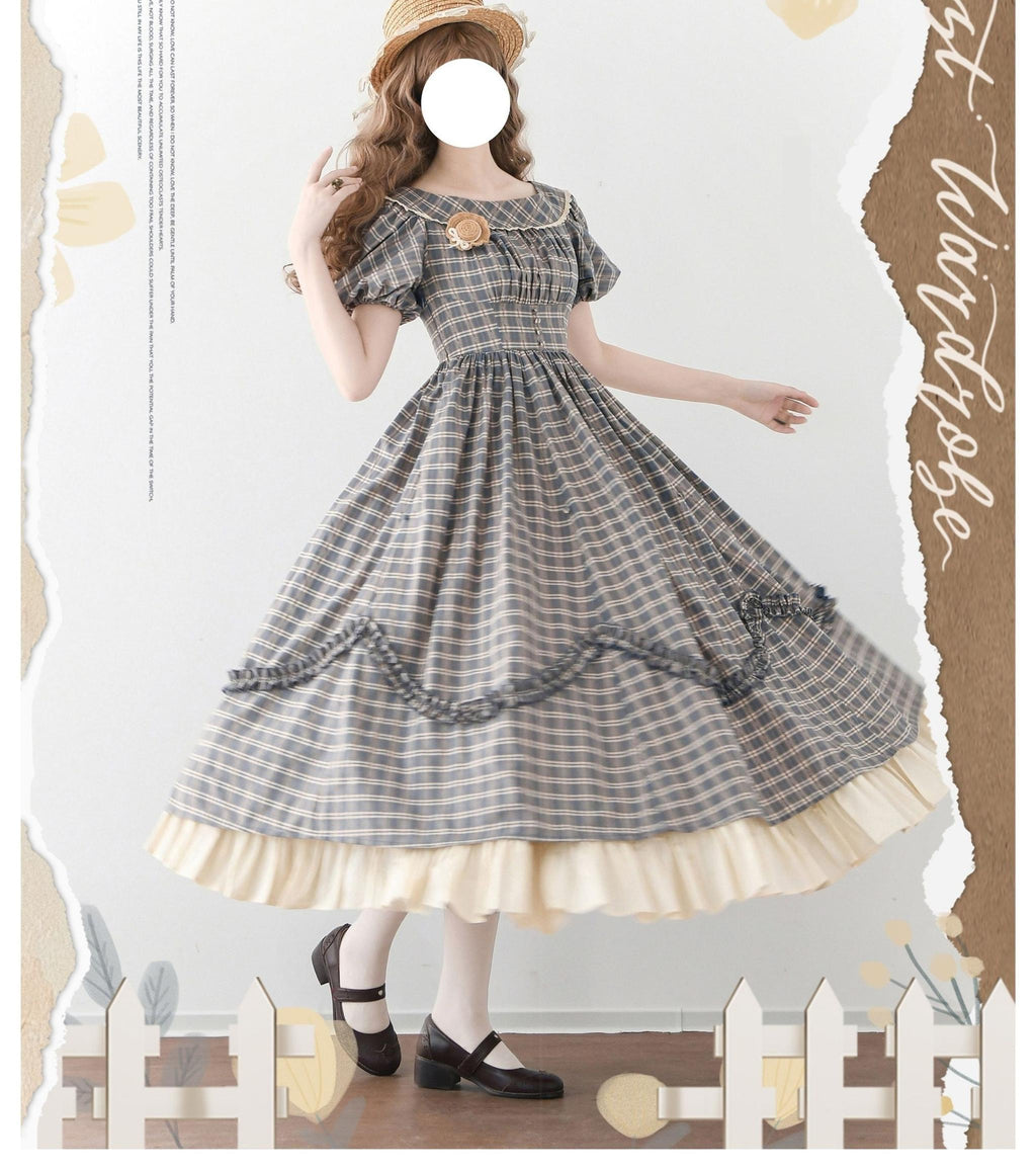 Forest Picnic - Classic Lolita OP Dress with Off-Shoulder and Lifting Hem - image 8
