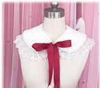 Winter Lolita False Collar Plush Bow Collar Scarf - image 3