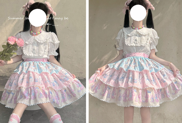 Plus Size Lolita Shirt Solid Color Short Sleeve Blouse - image 12