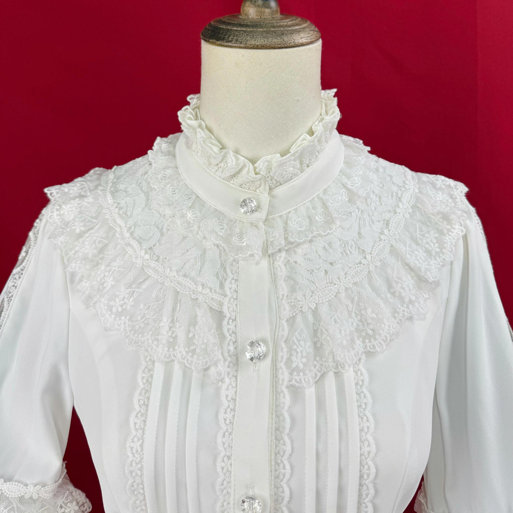 Hime Sleeved Classic Lolita Shirt, Detachable Bow - image 8