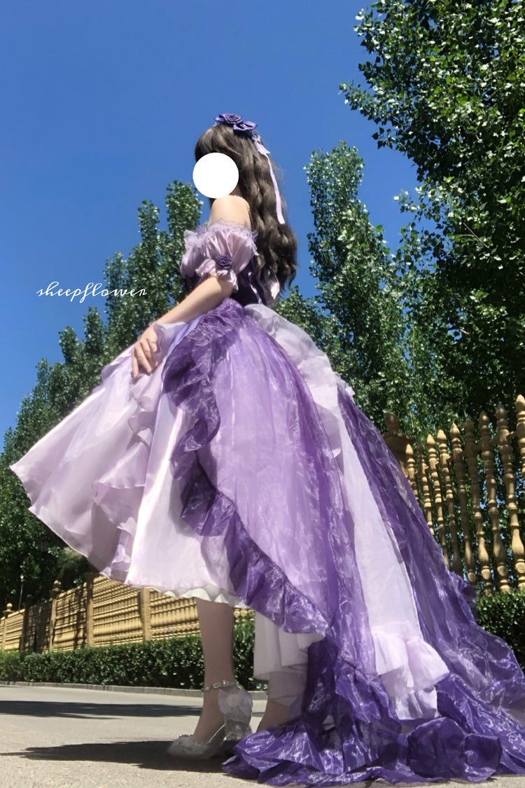 Purple Irregular Sweet Princess Lolita JSK Dress - image 5