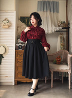 Forest Basket Elegant Lolita Blouse with Vintage Bow Tie - image 8