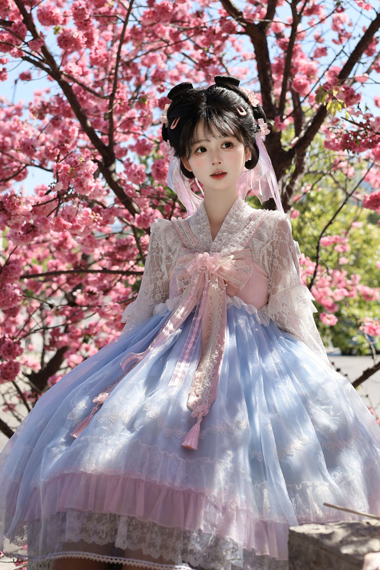 Peach Blossoms in Spring Fields - Qi Lolita JSK Dress in 3 Colors - image 19