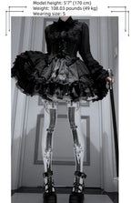Trace Bone Black Gothic Lolita Skirt and Waist Cincher Set - image 9