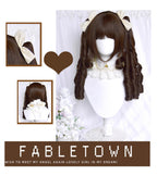 Fairy Tale Town - Classic Lolita Dark Brown Curly Twin-Tail Wig - image 10