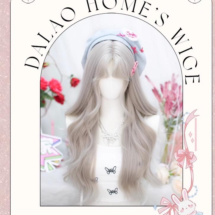 Moon Sinking - Elegant Lolita Long Curly Greige Wig - image 9