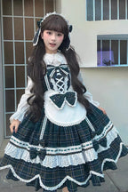 Gingham Petal Bunny - Sweet Lolita OP Dress in Green - image 7