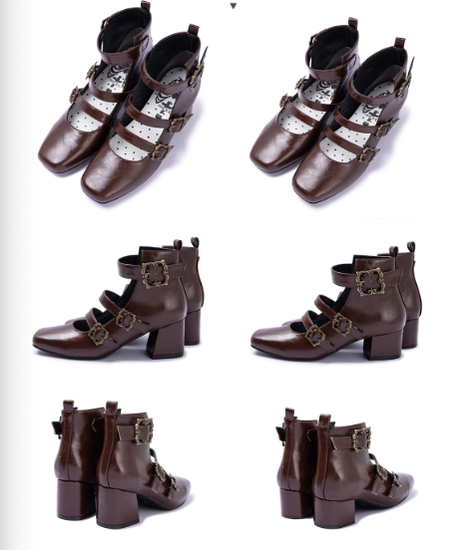 Vintage Elegant Lolita Three-buckle Mary Janes Shining Shoes - image 8