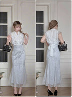 Elegant Blue Sequin Mermaid Skirt - image 8