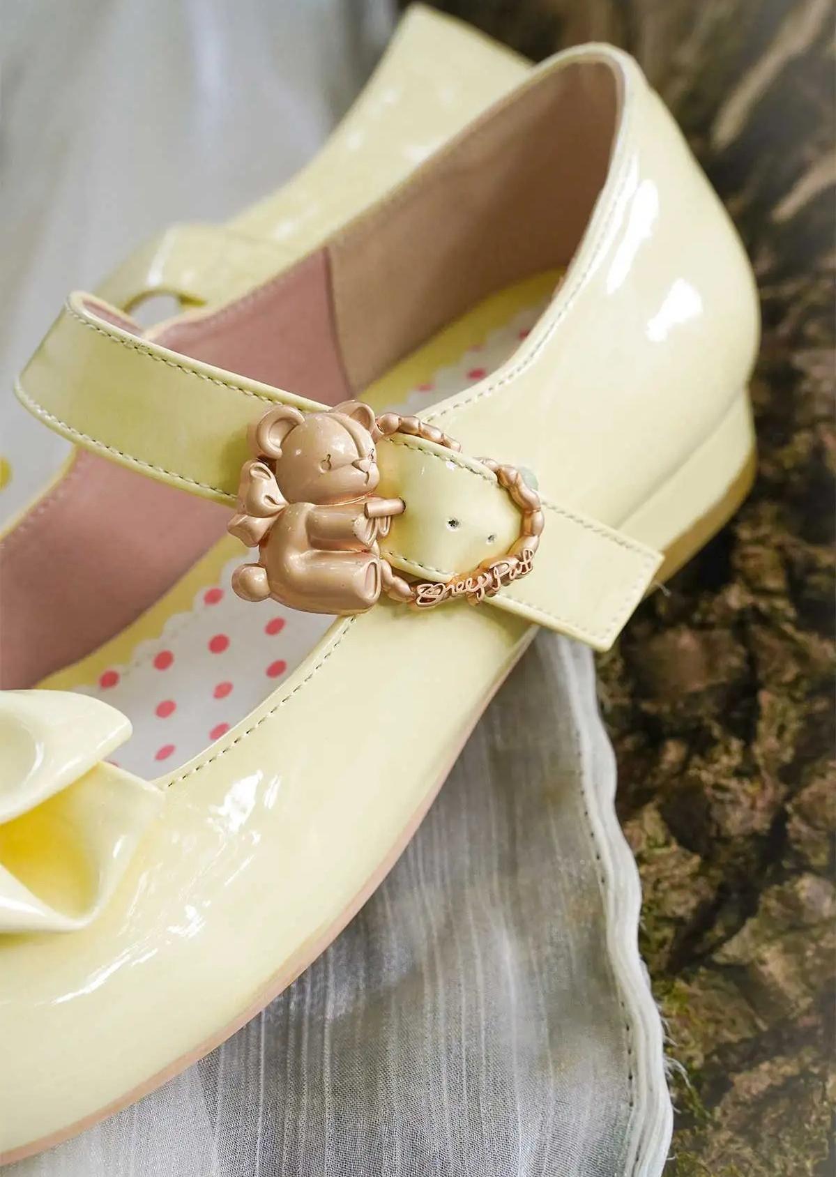Hug Bear - Sweet Lolita Heel Shoes Bear Metal Buckle Bow Shoes - image 24