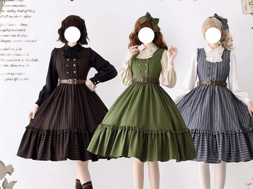 Little Manor - Classical Lolita JSK Dress & Long Sleeve Blouse - image 14