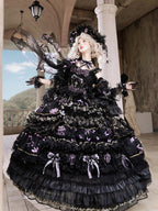 Black and Purple Floor-Length Hanayome Hime Lolita Dress - image 4