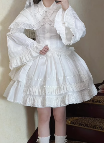 Praying Snowfall Old School Lolita Skirt Suit, Shirt and Cape - image 27