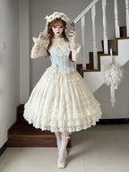 Sweet Lolita Blue and White Princess Top, Inner Shirt and Skirt Set - image 4