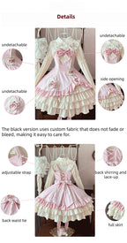 Cream Bud - Tiered Hem Old School Lolita JSK, Side Opening - image 7